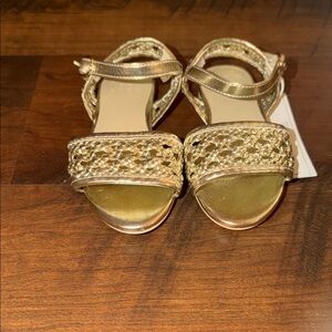 Janie and Jack Gold Kids Sandals